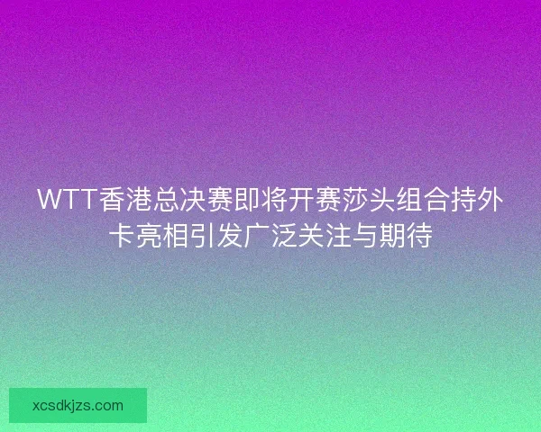 WTT香港总决赛即将开赛莎头组合持外卡亮相引发广泛关注与期待 WTT香港总决赛即将开赛莎头组合持外卡亮相引发广泛关注与期待