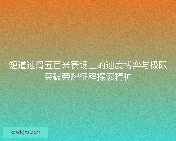 短道速滑五百米赛场上的速度博弈与极限突破荣耀征程探索精神