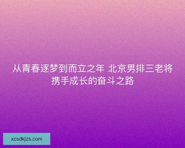从青春逐梦到而立之年 北京男排三老将携手成长的奋斗之路